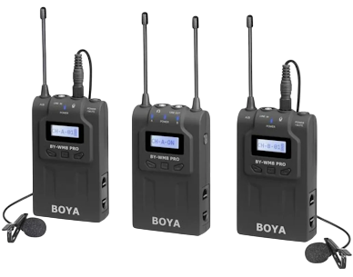 BOYA BY-RX8 K2 2.4GHz Wireless Lavalier Mic System w/ 2 Transmitters & Receiver - for Camera/Smartphone