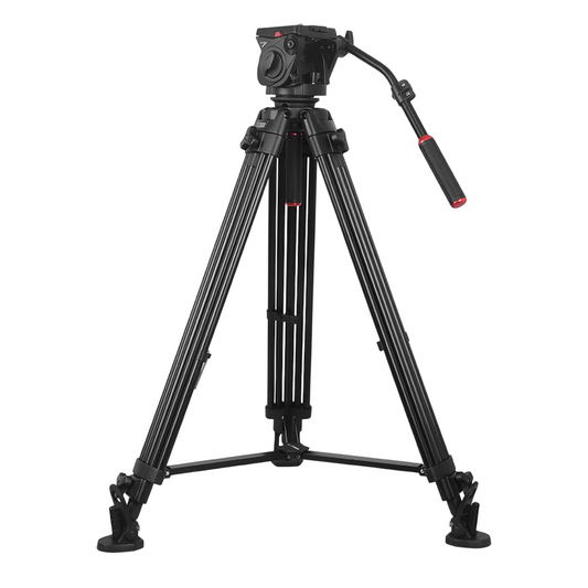 Kingjoy VT3500 Professional Video Tripod with Fluid Head - 75mm Bowl, Load Capacity 17.6lbs (8kg), Aluminum Alloy