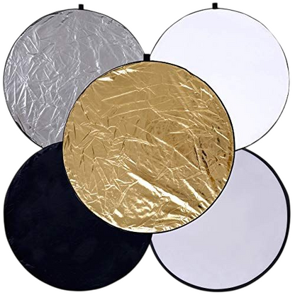 22" 5-in-1 Collapsible Reflector - Photography Lighting Kit (Black/White)