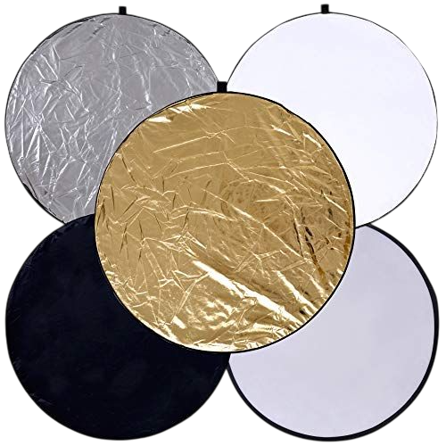 22" 5-in-1 Collapsible Reflector - Photography Lighting Kit (Black/White)