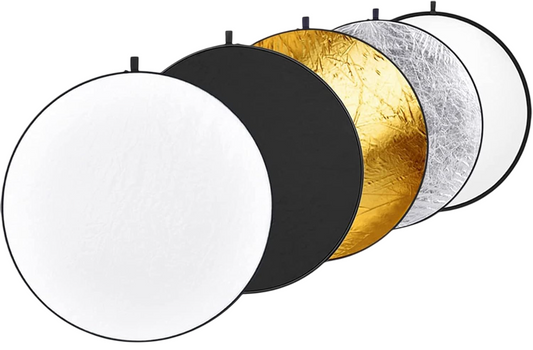 22" 5-in-1 Collapsible Reflector - Photography Lighting Kit (Black/White)