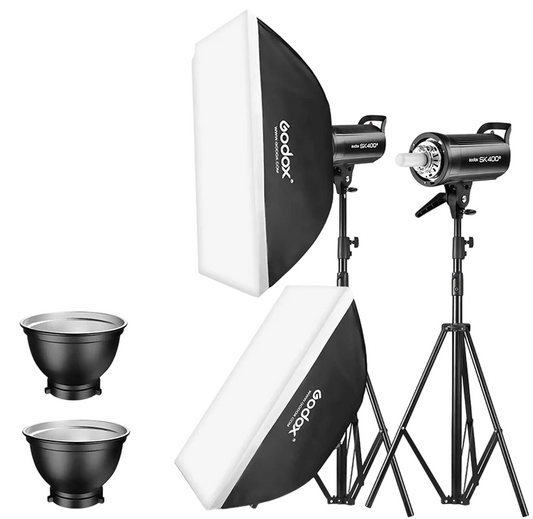 Godox SK400II 800W Studio Strobe w/ 2.4G Wireless, 1.5s Recycle - Flash Kit for Professional Photography