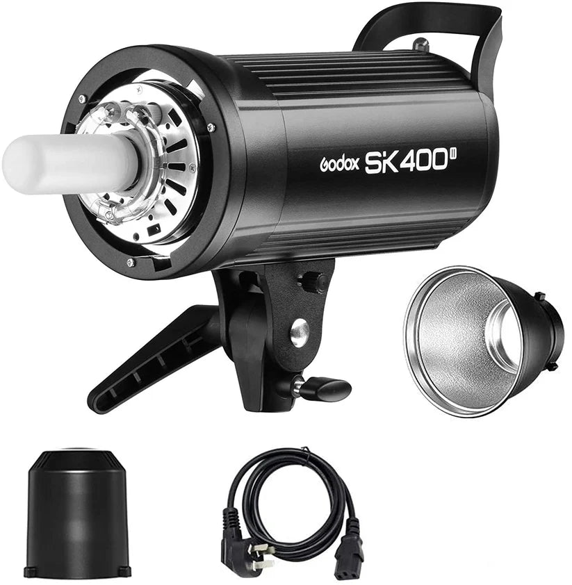 Godox SK400II 400Ws Studio Strobe - 2.4G Wireless, Bowens Mount, 0.1-1.9s Recycle, 150W LED Modeling