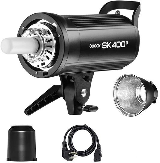 Godox SK400II 400Ws Studio Strobe - 2.4G Wireless, Bowens Mount, 0.1-1.9s Recycle, 150W LED Modeling