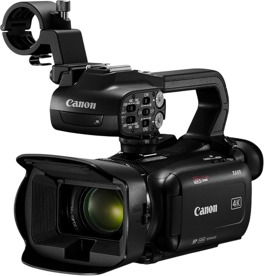 Canon XA60 4K UHD Camcorder w/ 20x Zoom, 5-Axis Stabilization & UVC Streaming - (Black)
